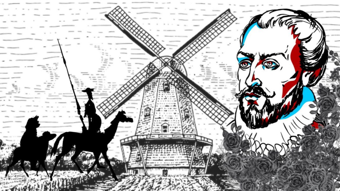 El Quijote y el caballero de la literatura española, celebrando al ingenioso Miguel de Cervantes