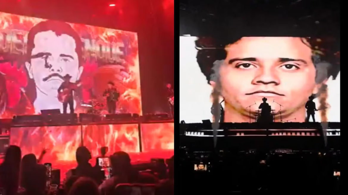 Los Alegres del Barranco proyectan imágenes de “El Mencho” en concierto en Jalisco