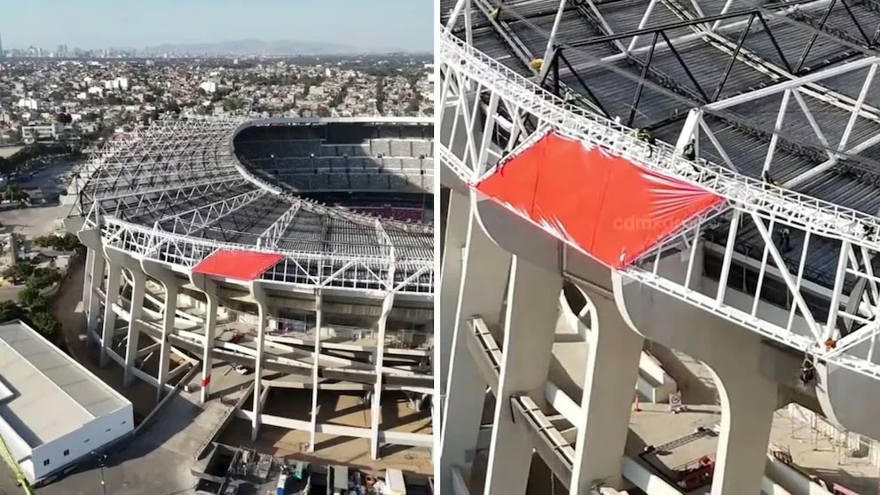 Así luce la nueva fachada del Estadio Azteca tras su remodelación de cara al Mundial 2026